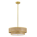 The Marlowe Woven Rattan Drum Semi Flush Light