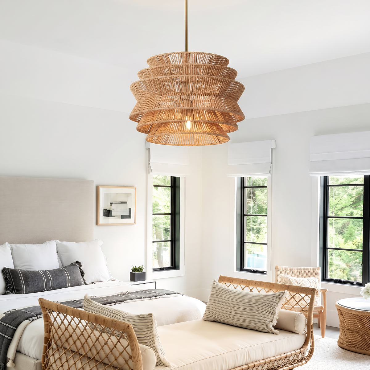 The Calloway Seagrass Woven Pendant Light