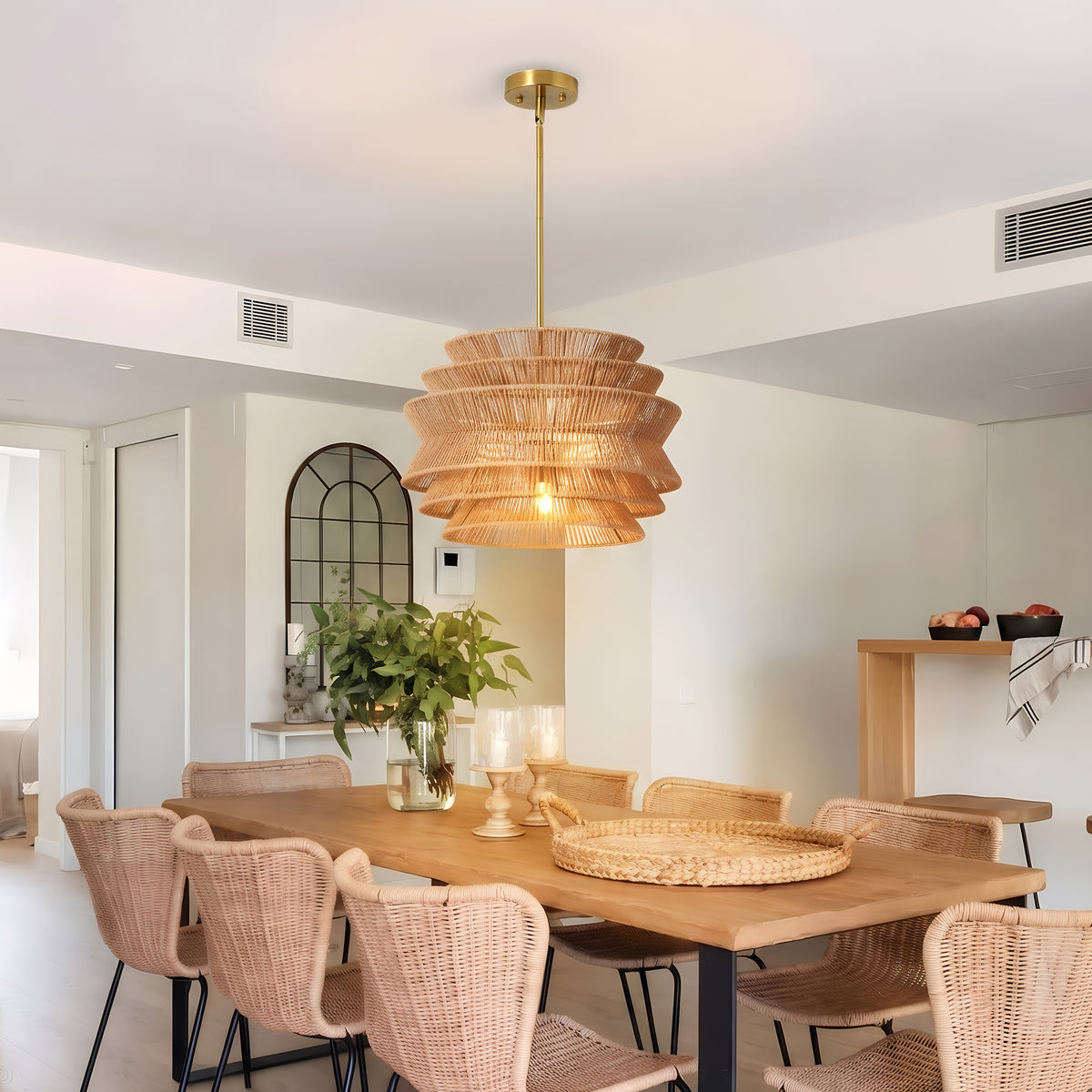The Calloway Seagrass Woven Pendant Light
