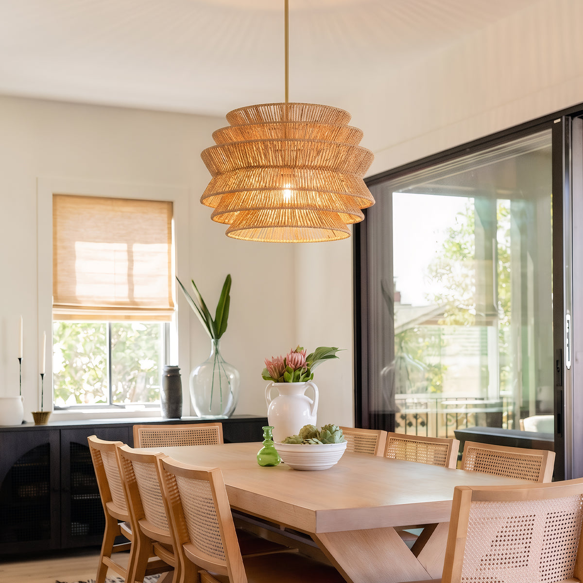 The Calloway Seagrass Woven Pendant Light