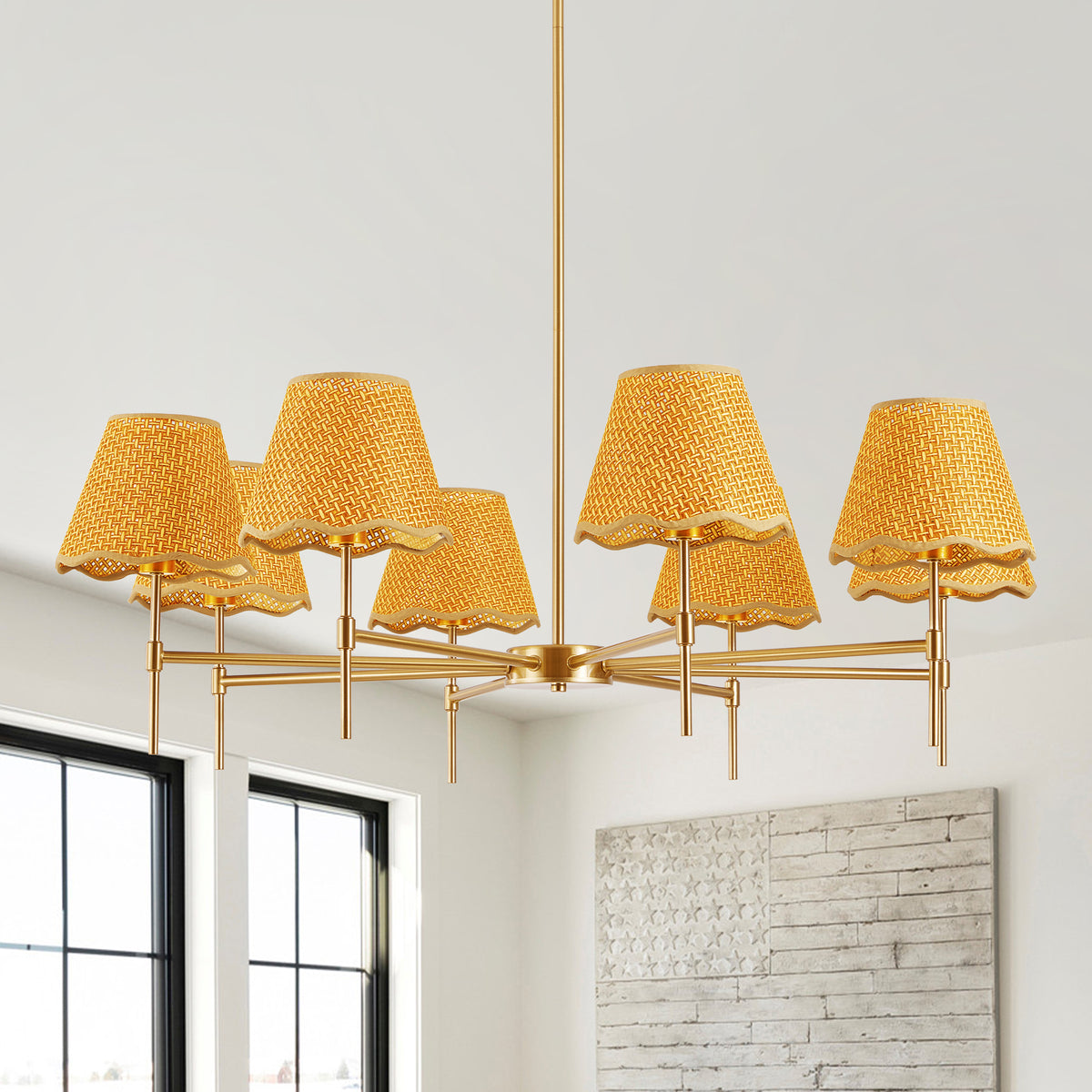 The Thatcher Rattan Boho Chandelier