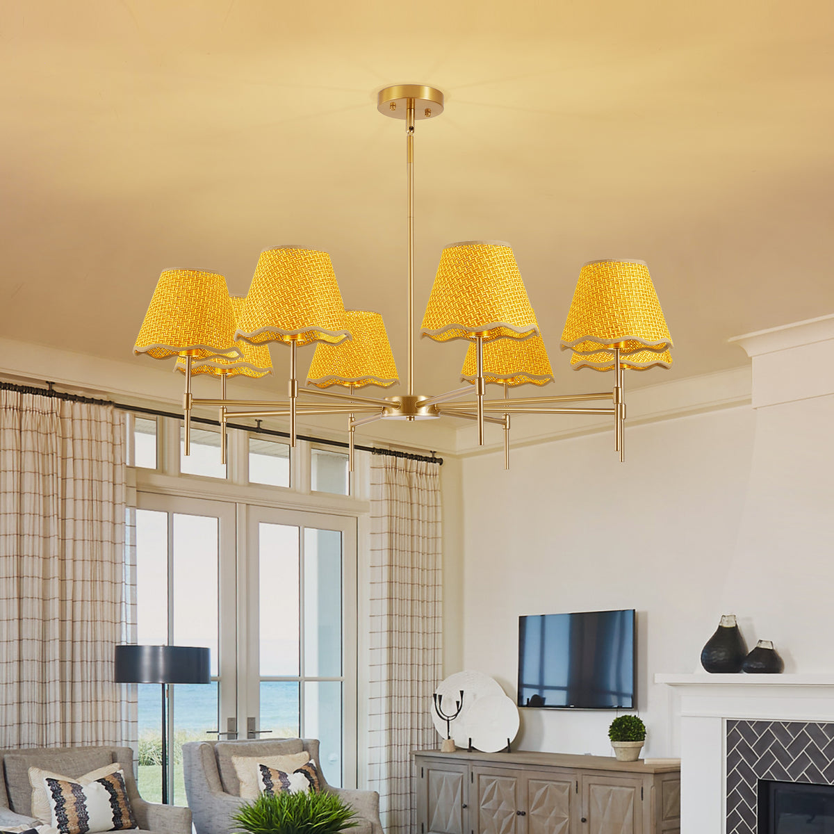 The Thatcher Rattan Boho Chandelier