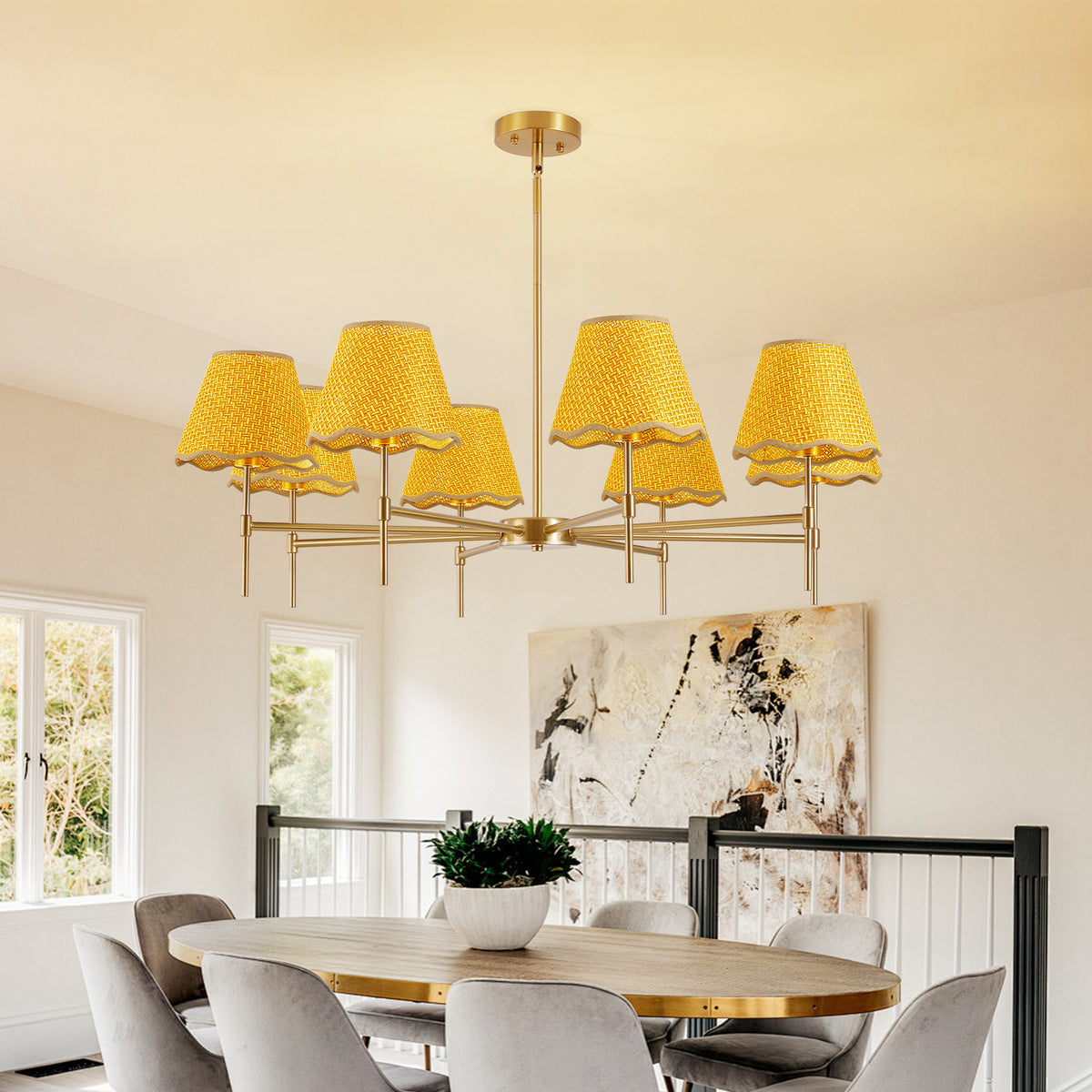 The Thatcher Rattan Boho Chandelier