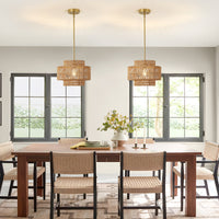 The Larkin Hand-Woven Rattan Pendant Light