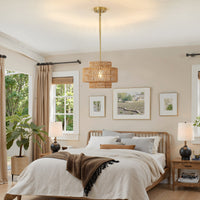 The Larkin Hand-Woven Rattan Pendant Light