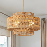 The Larkin Hand-Woven Rattan Pendant Light