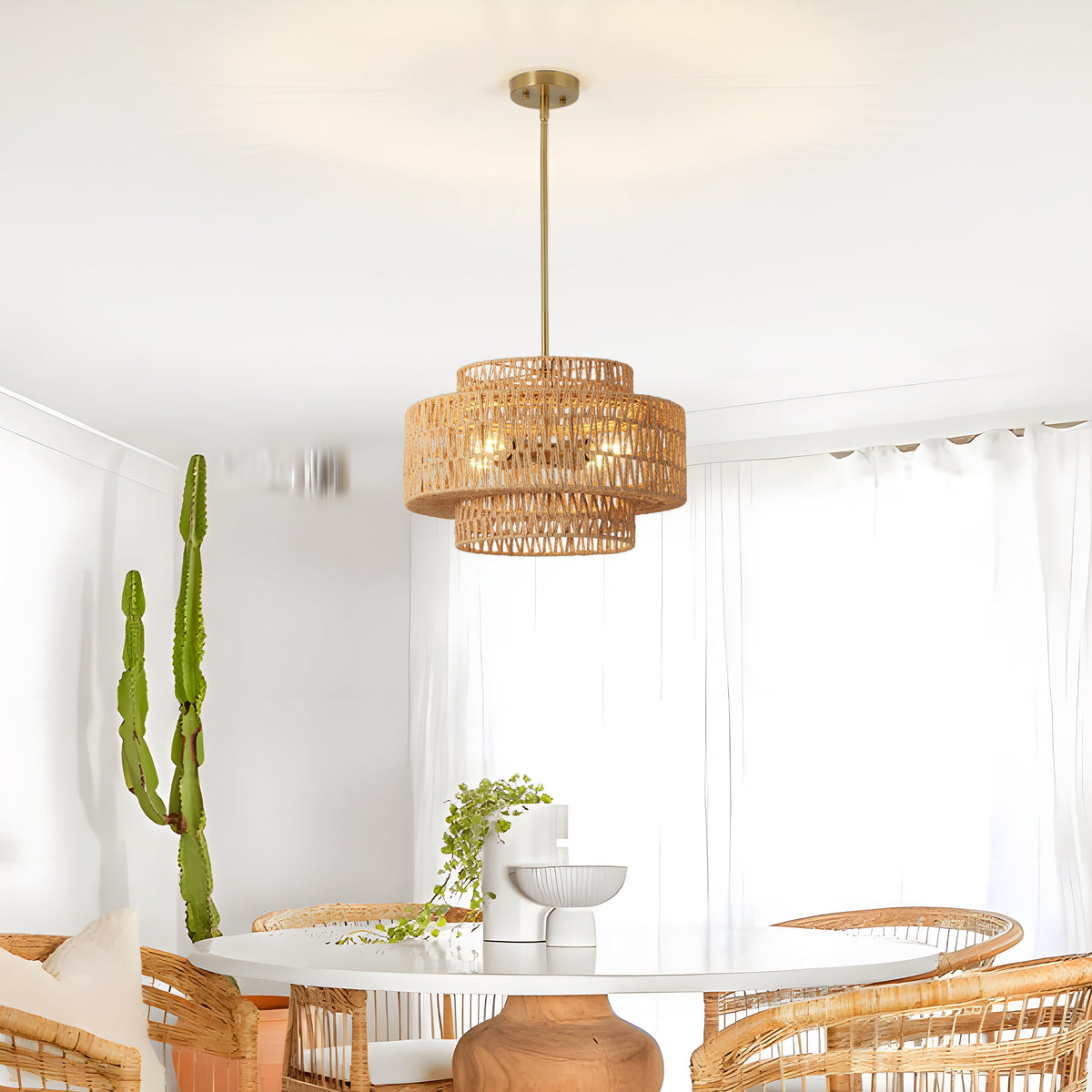The Larkin Hand-Woven Rattan Pendant Light