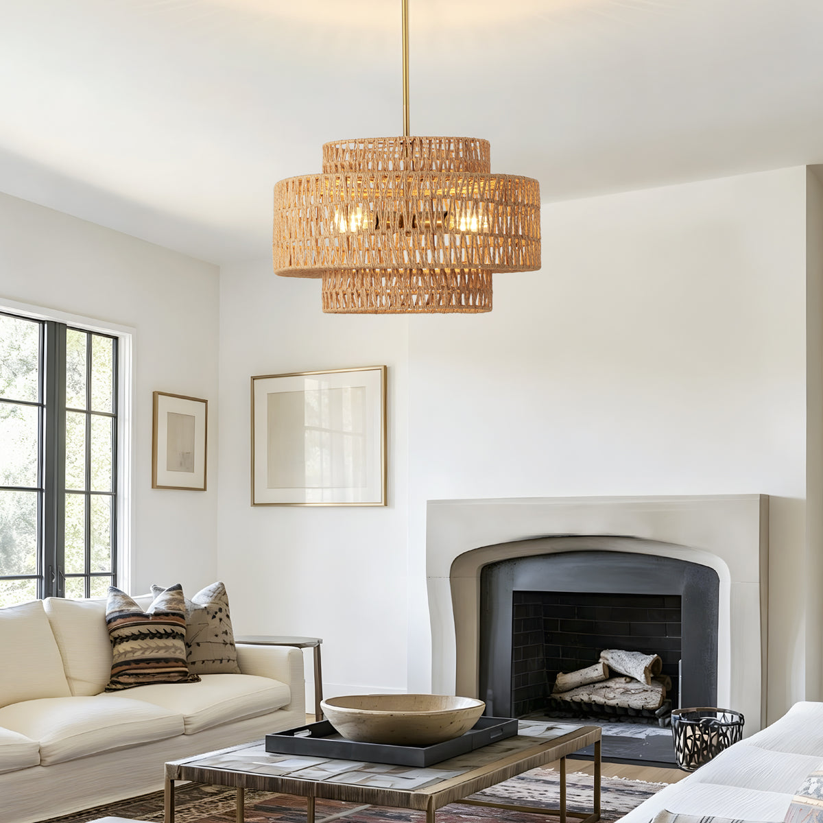 The Larkin Hand-Woven Rattan Pendant Light
