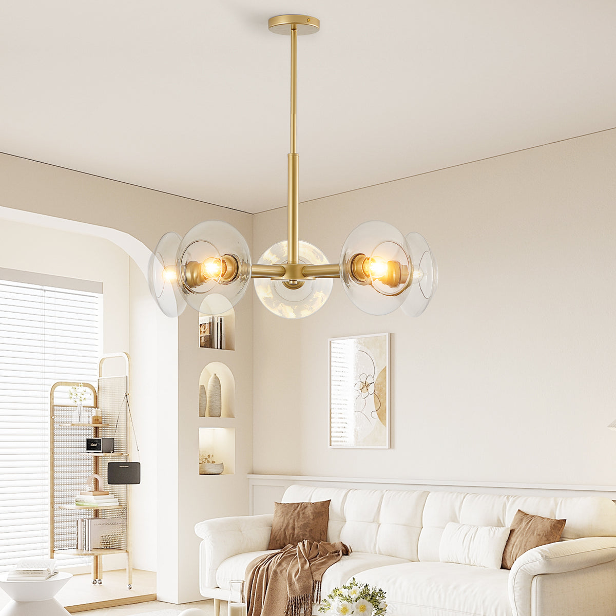 Modern Gold Sputnik Chandelier