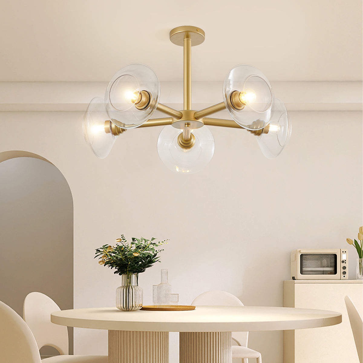 Modern Gold Sputnik Chandelier