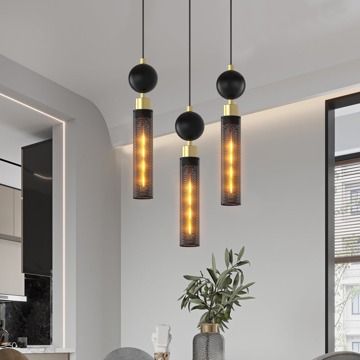 The Corbin Wrought Iron Pendant Light Set