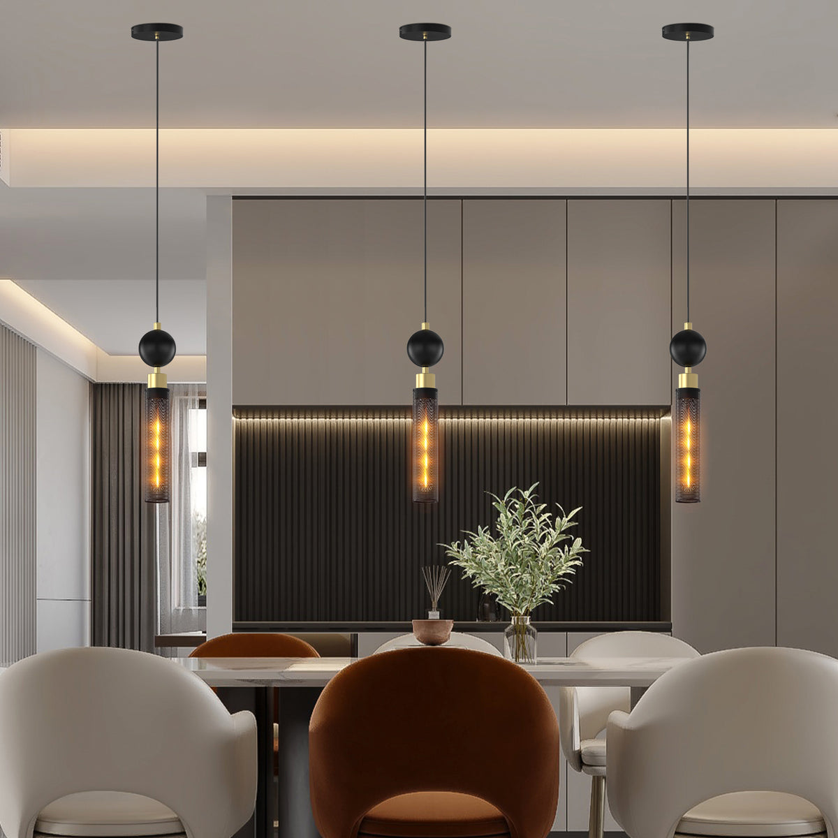 The Corbin Wrought Iron Pendant Light Set