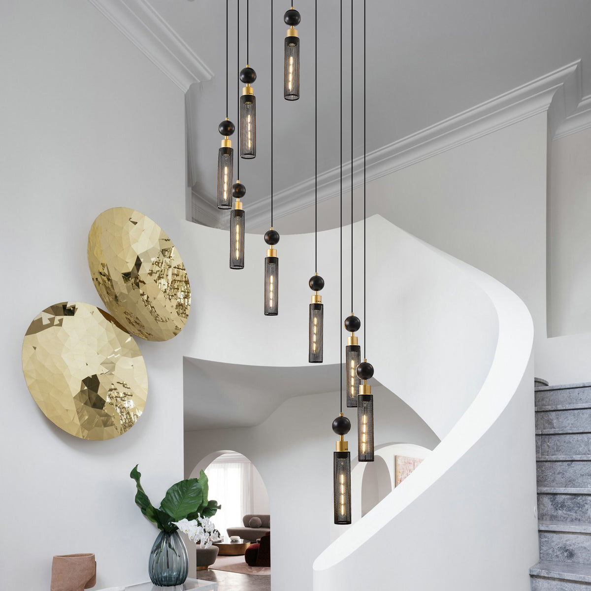 The Bexley Mesh Cylinder Multi-Light Chandelier