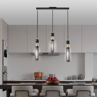 Modern Black and Gold Mesh Pendant Chandelier