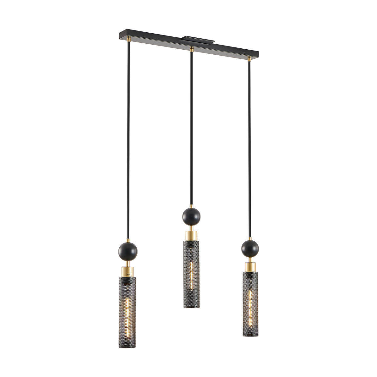 Modern Black and Gold Mesh Pendant Chandelier
