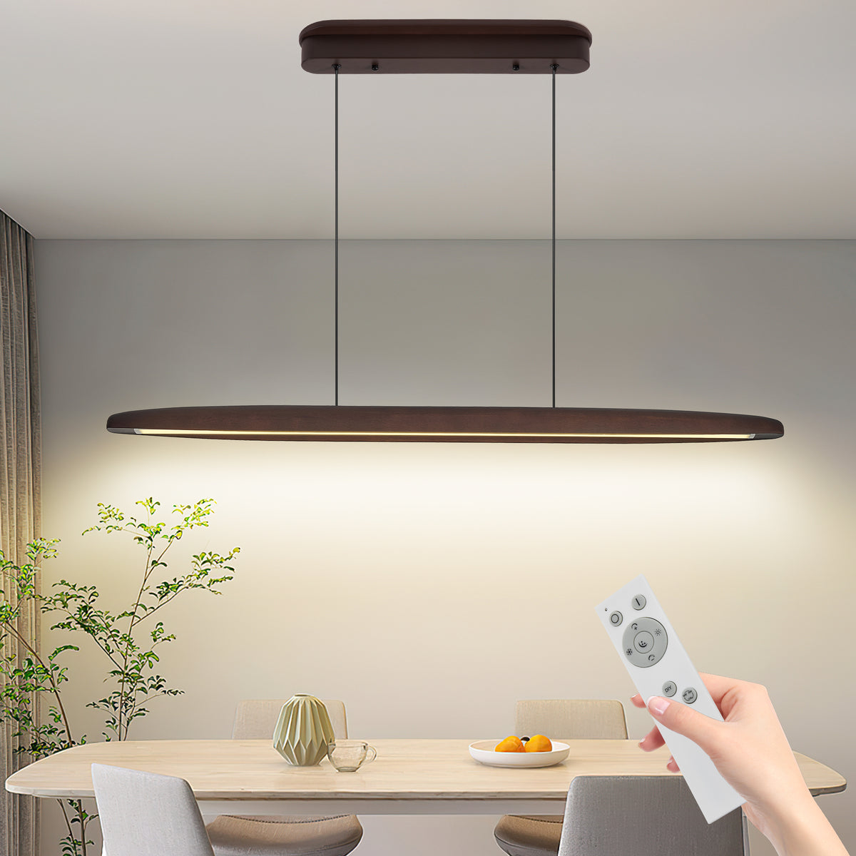 The Solstice Streamline Wood LED Pendant Light