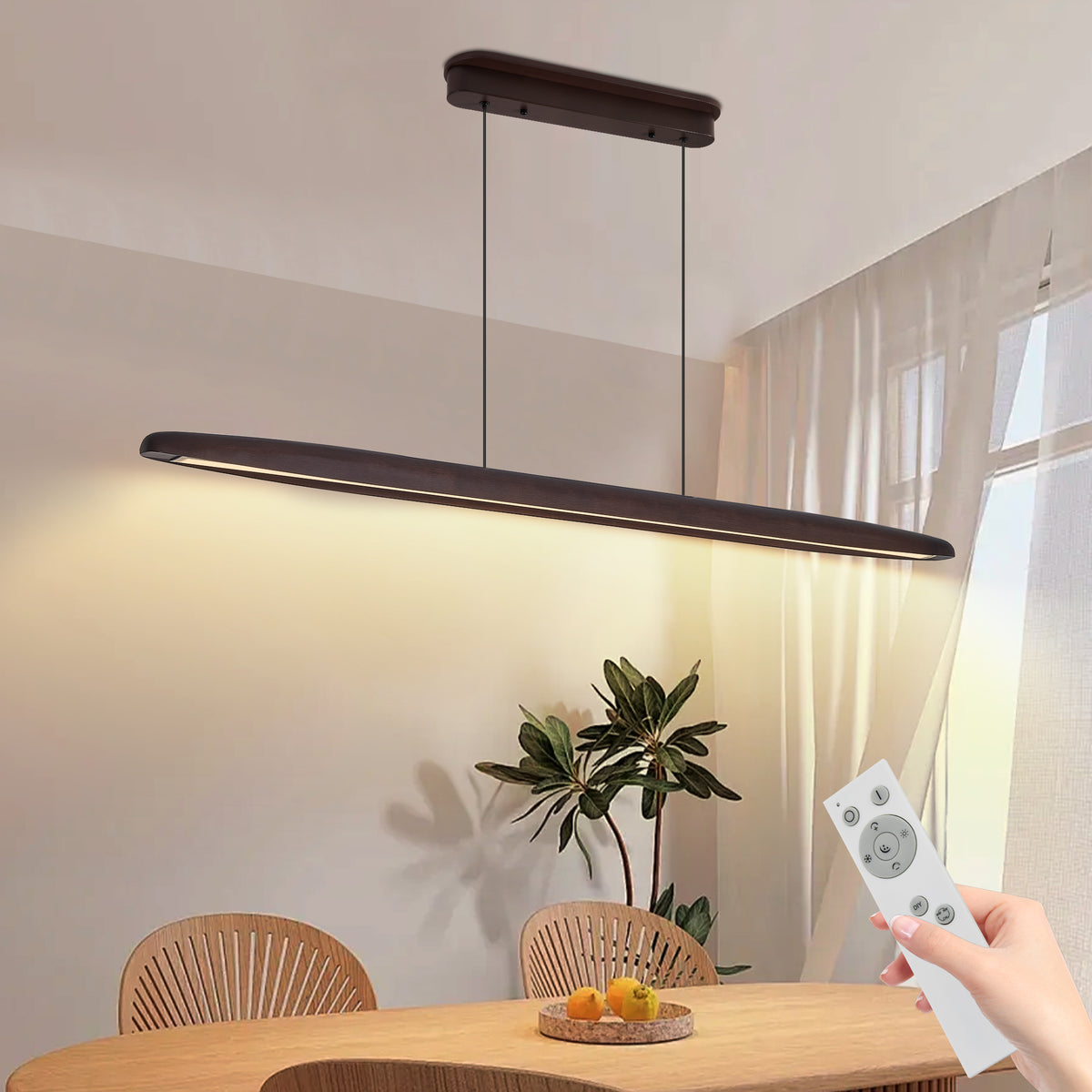 The Solstice Streamline Wood LED Pendant Light