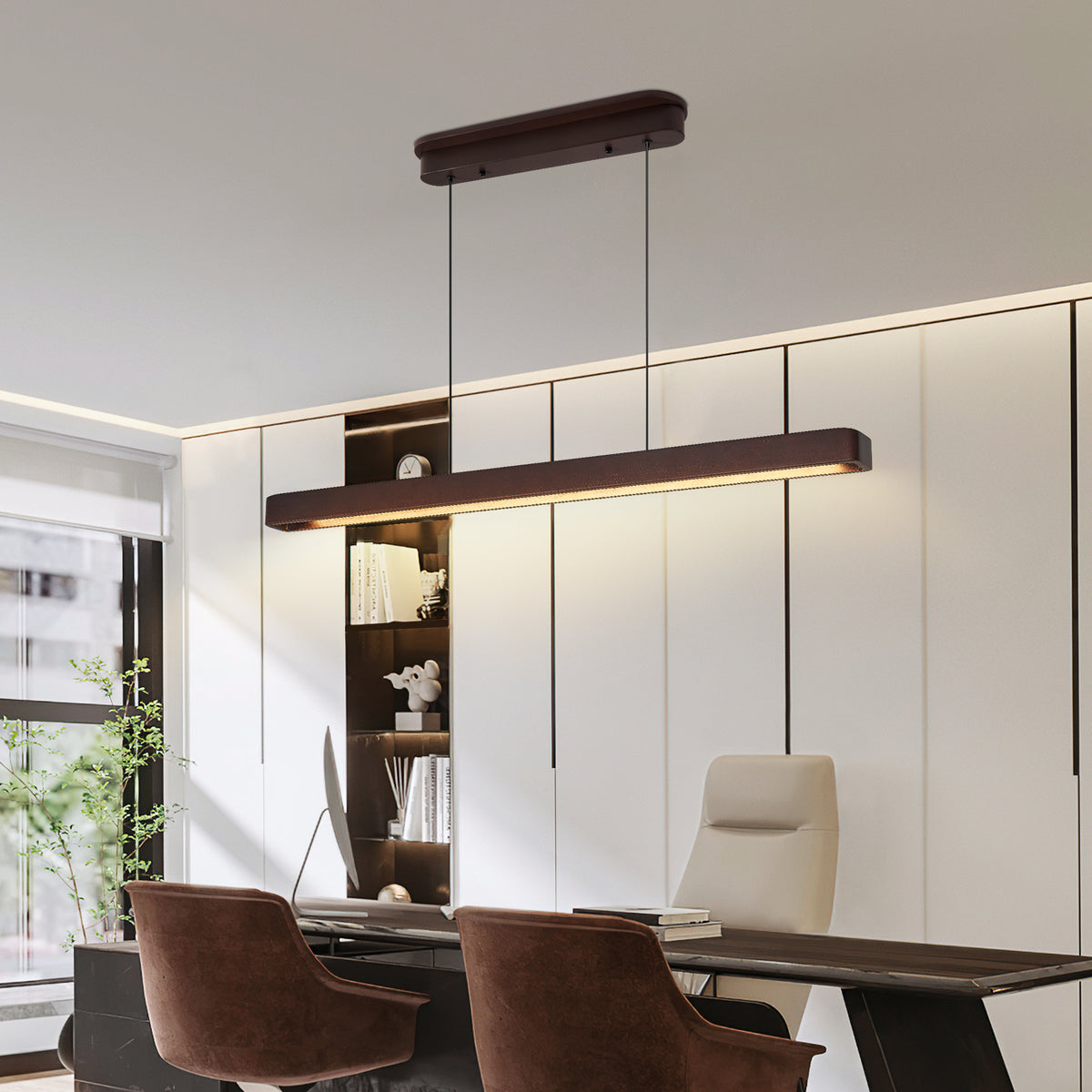 The Amara Walnut Wood LED Pendant Light