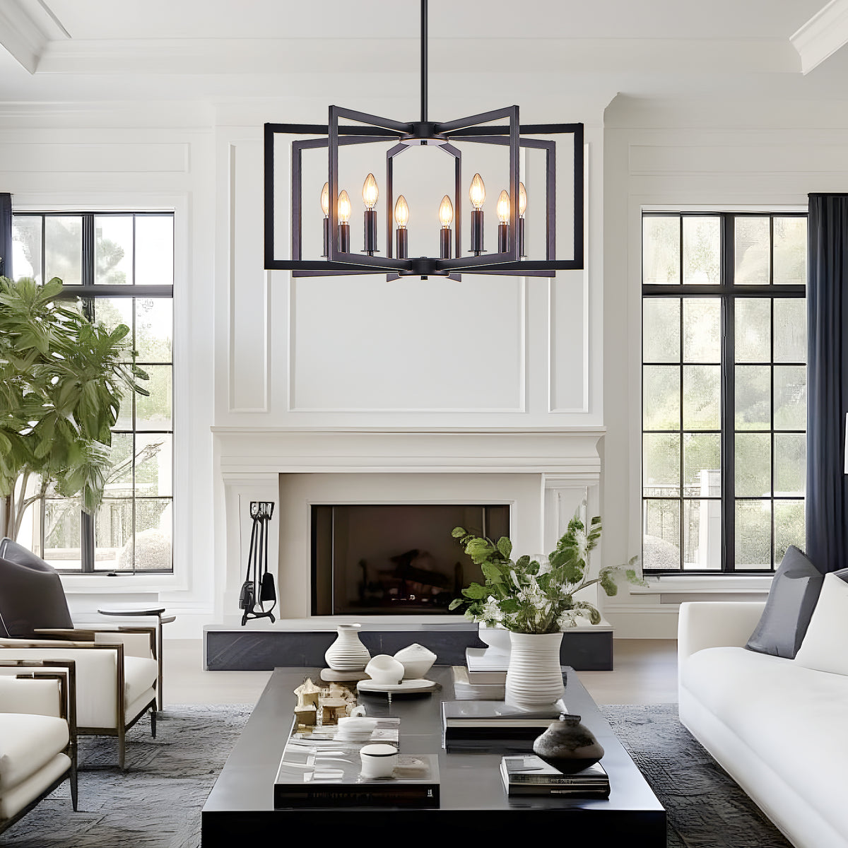 Modern Geometric Metal Chandelier