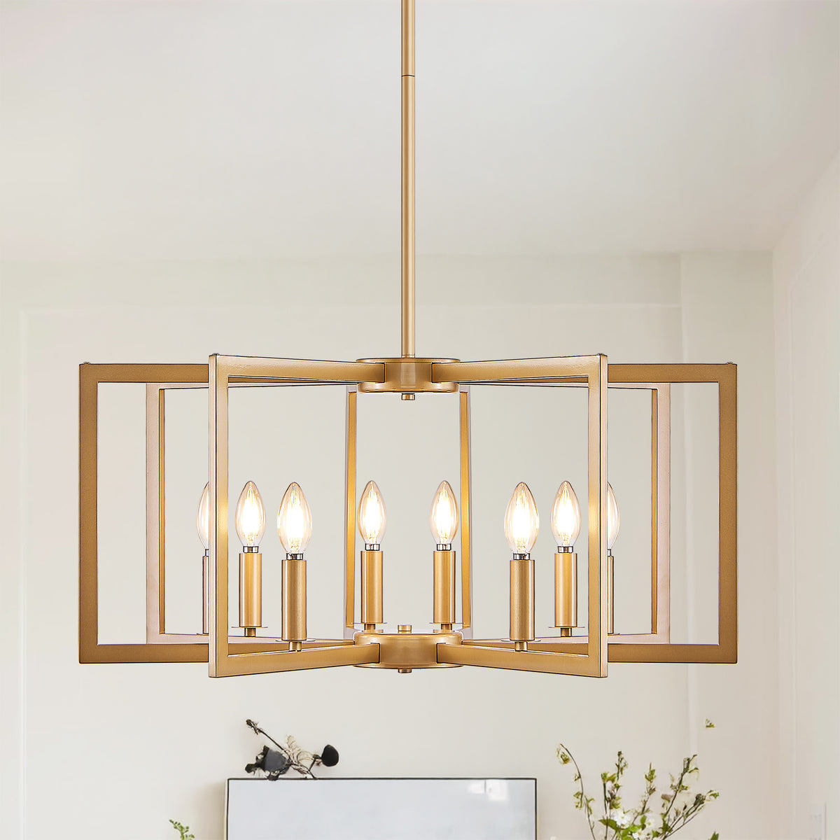 Modern Geometric Metal Chandelier