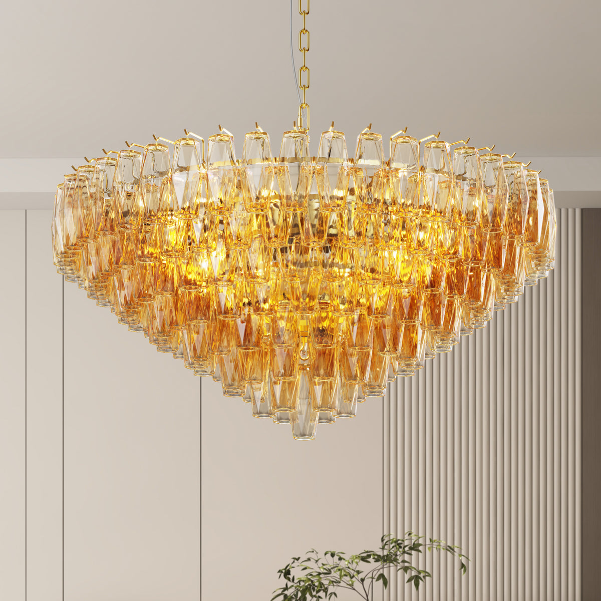 The Marguerite Tiered Smoke Glass Chandelier