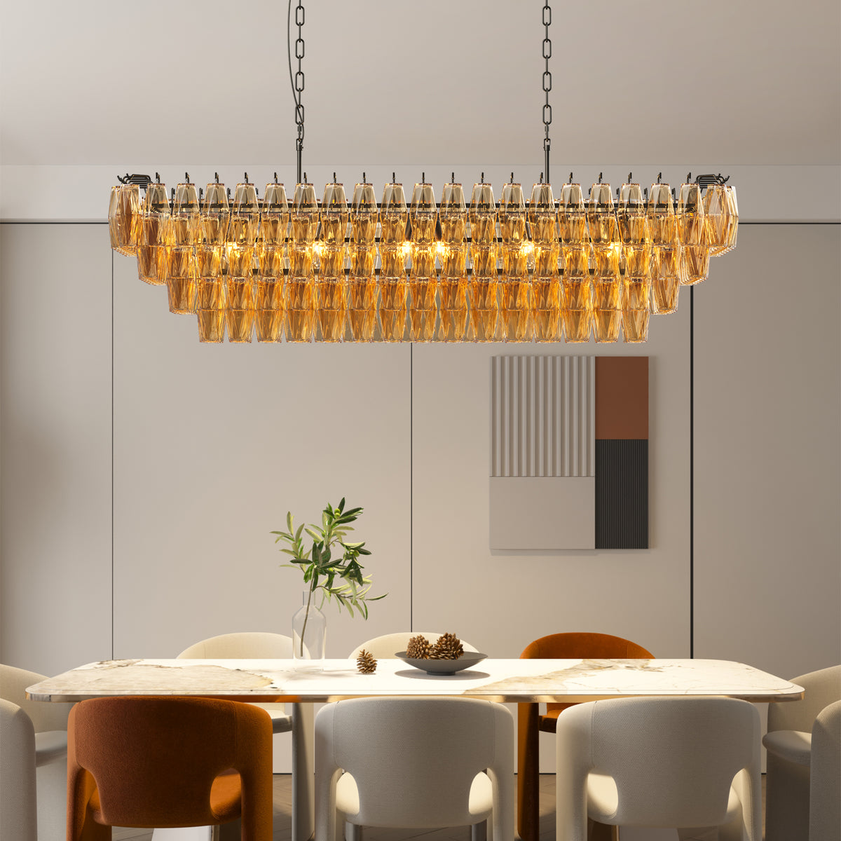 The Marguerite Tiered Smoke Glass Chandelier