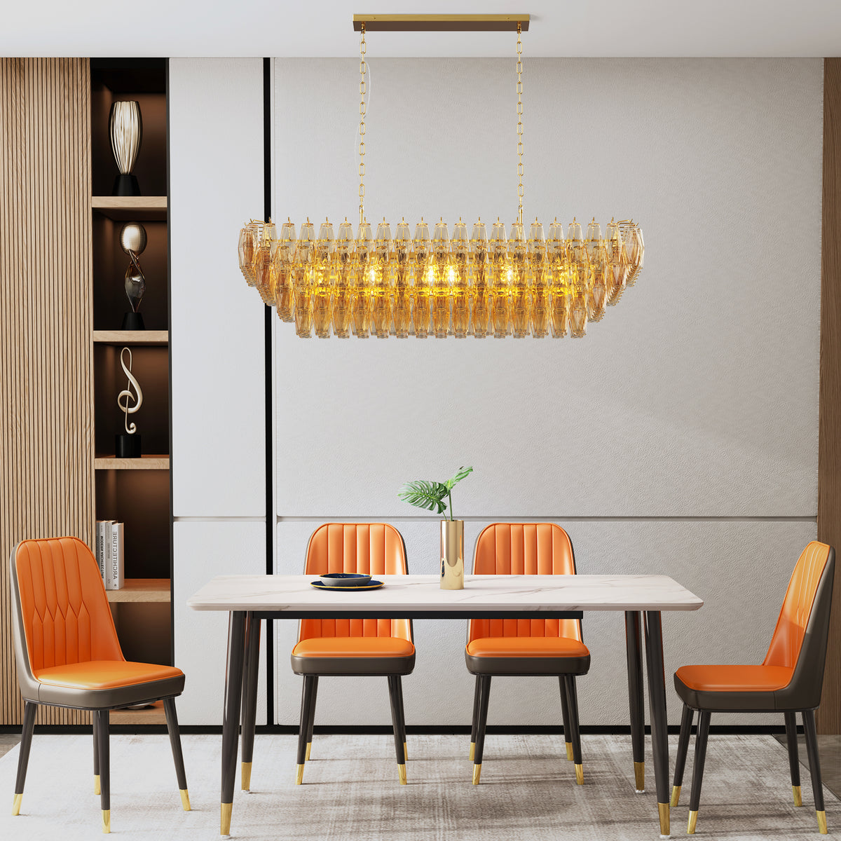The Marguerite Tiered Smoke Glass Chandelier