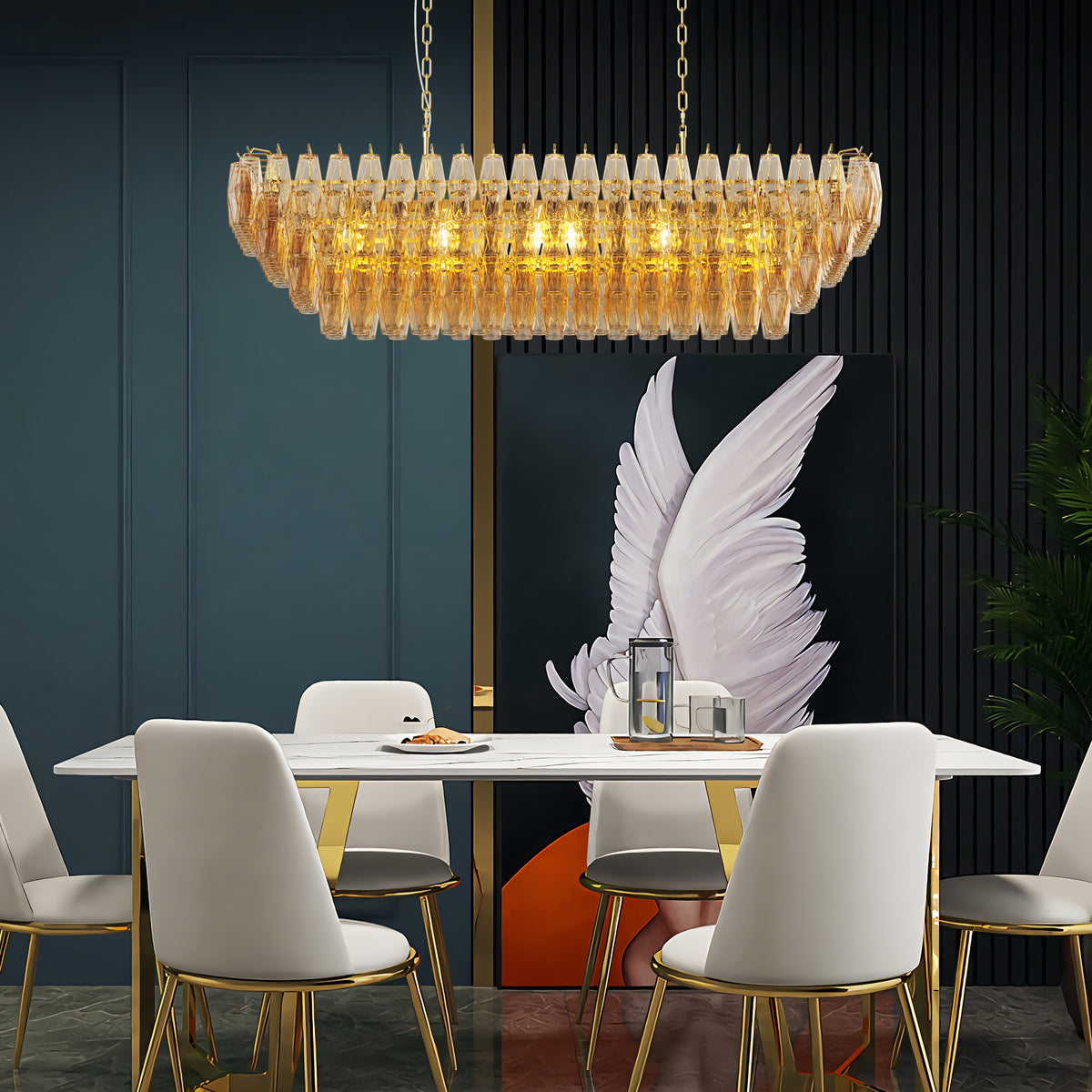 The Marguerite Tiered Smoke Glass Chandelier