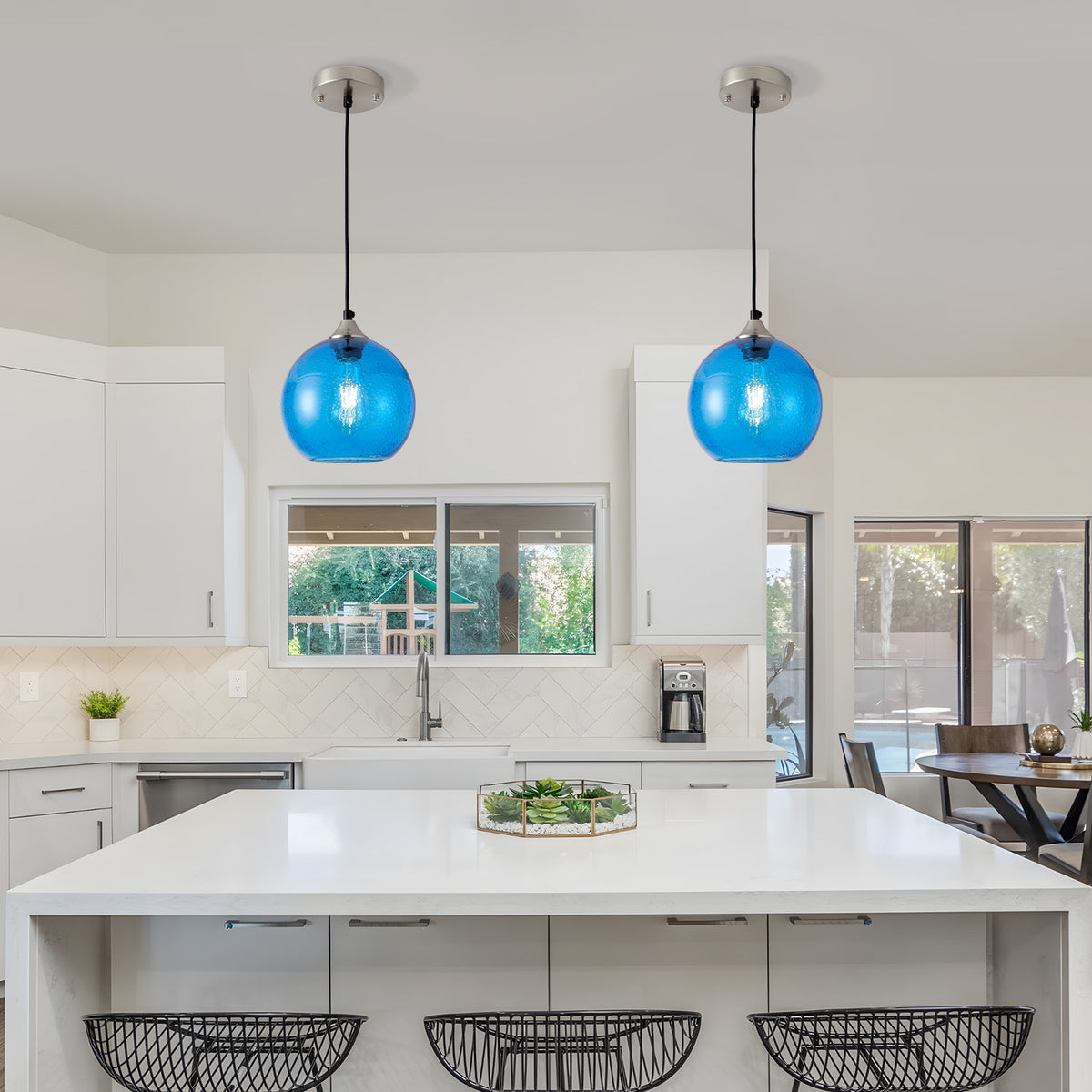 The Marisol Colored Glass Globe Pendant Light
