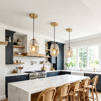 The Odette Hand-Blown Wavy Glass Pendant Light