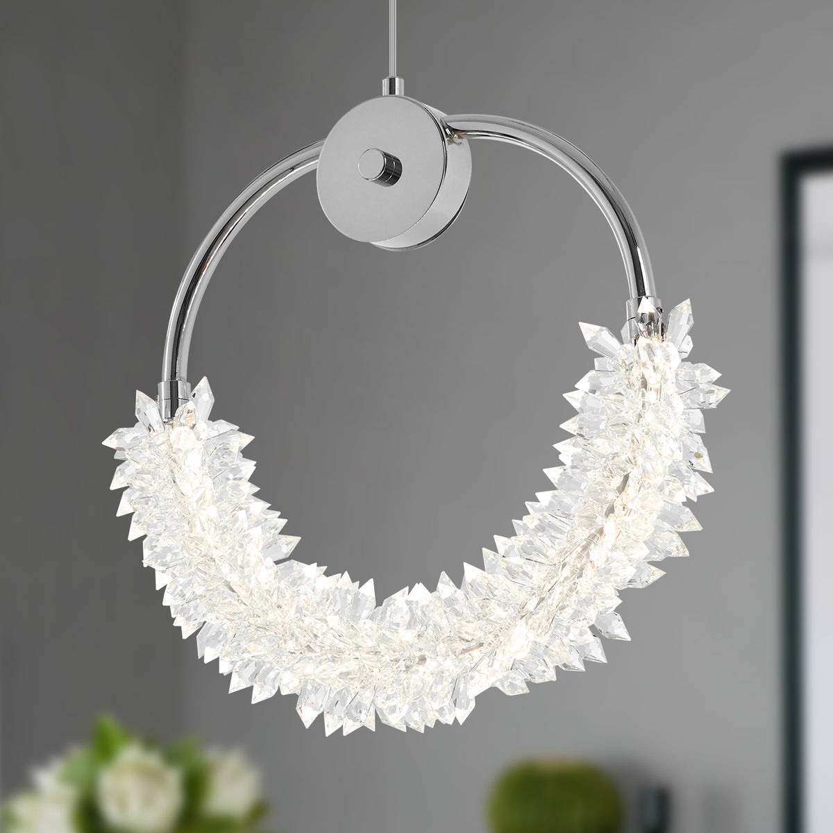 The Lucienne Crystal Linear Pendant Light