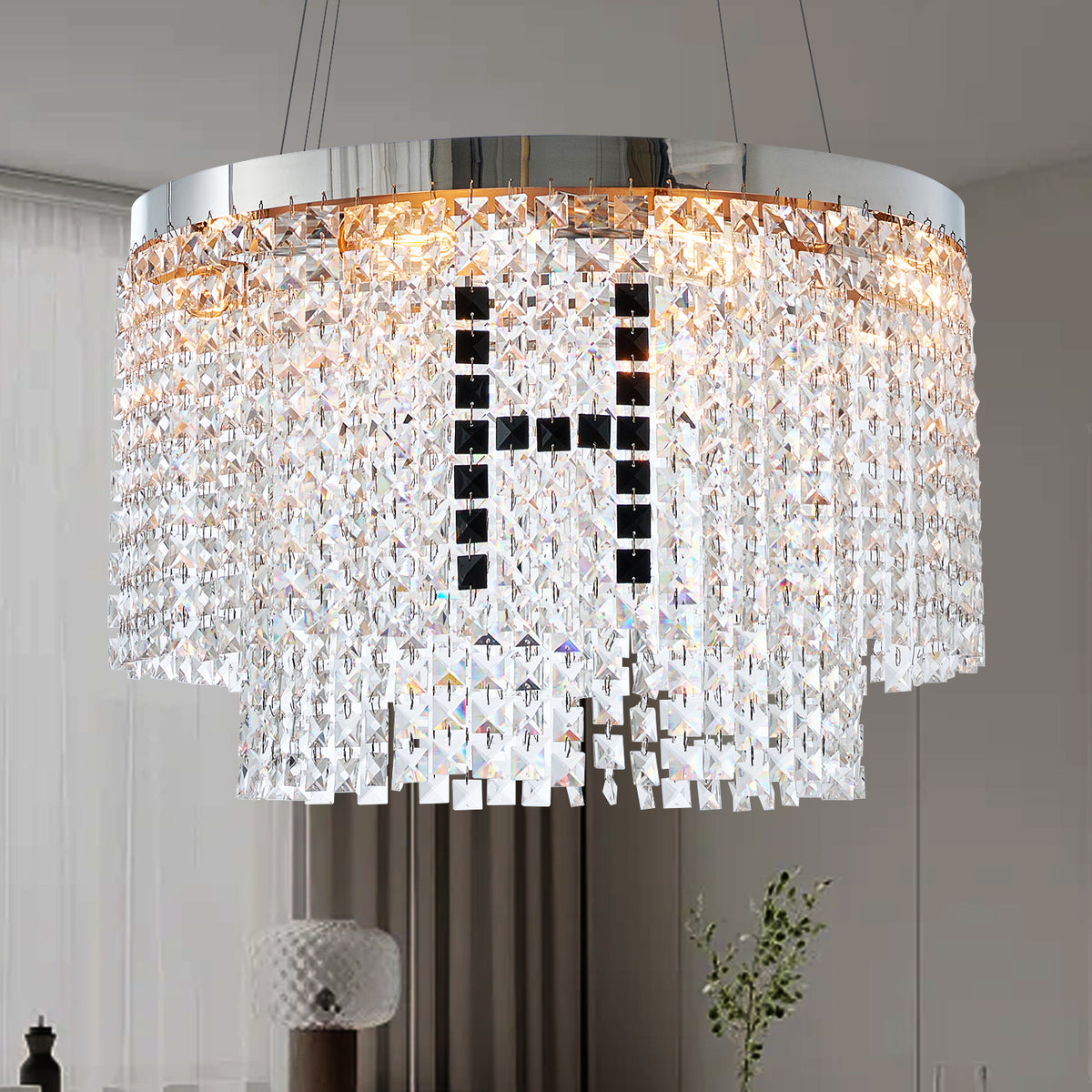 The Maison Round Crystal Chandelier