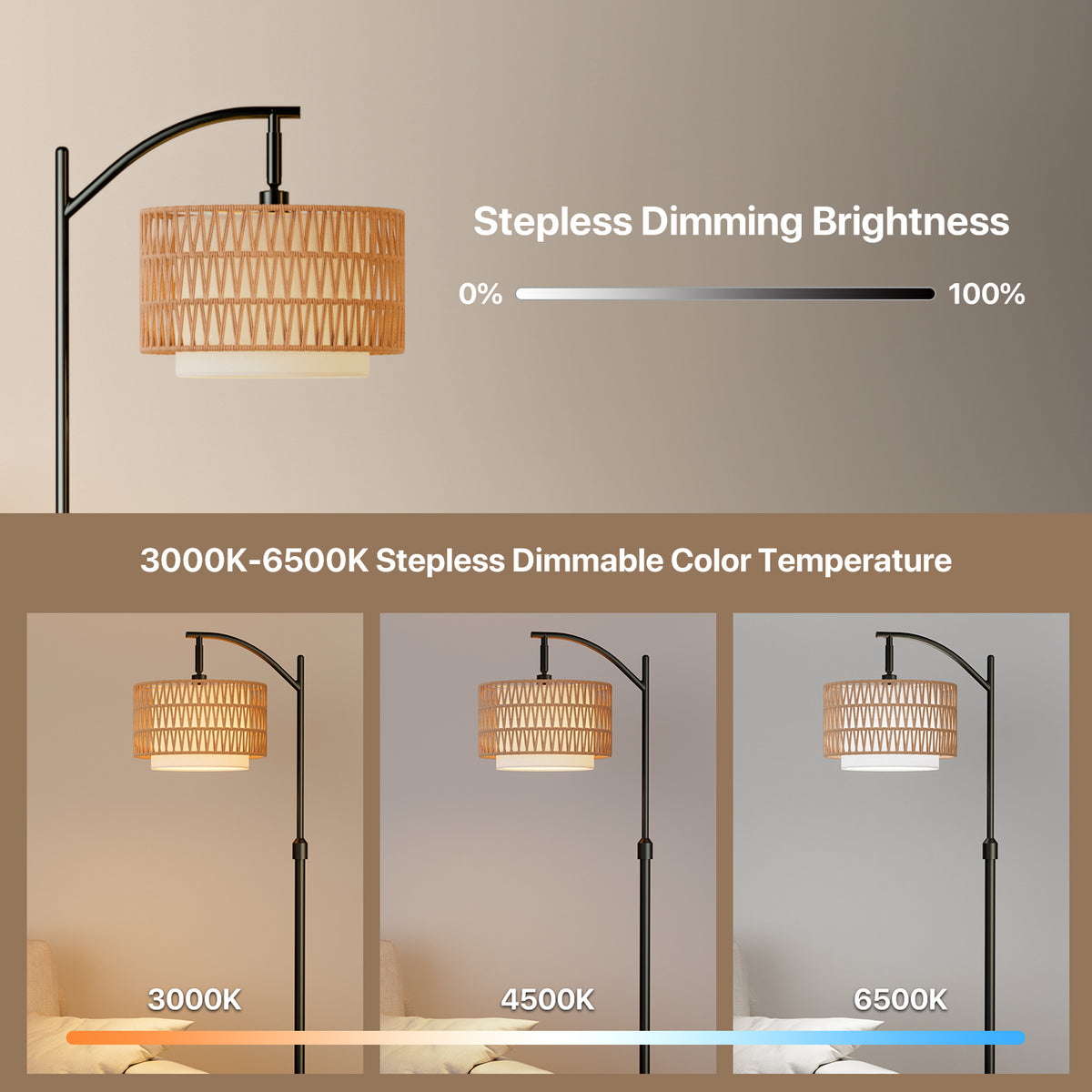 Boho Curved Floor Lamp