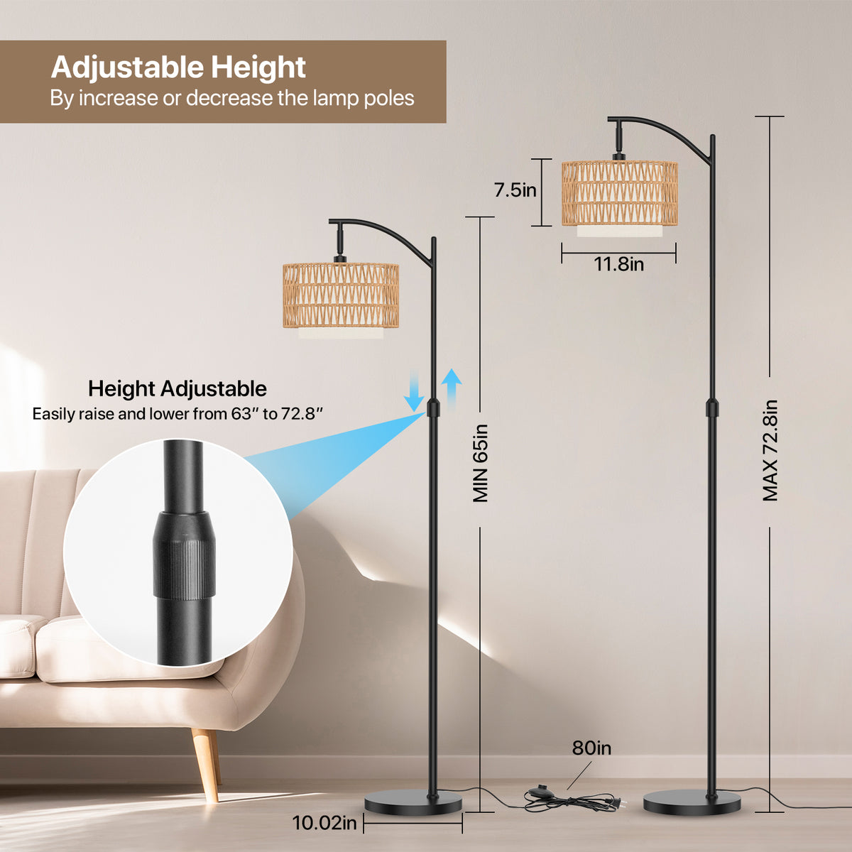 Boho Curved Floor Lamp
