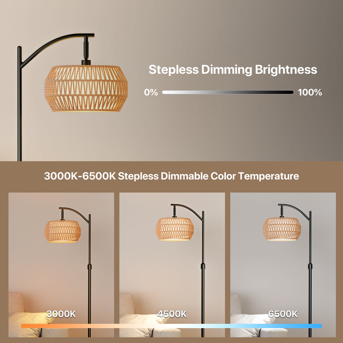 Boho Curved Floor Lamp