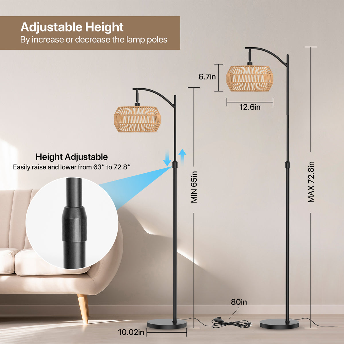 Boho Curved Floor Lamp