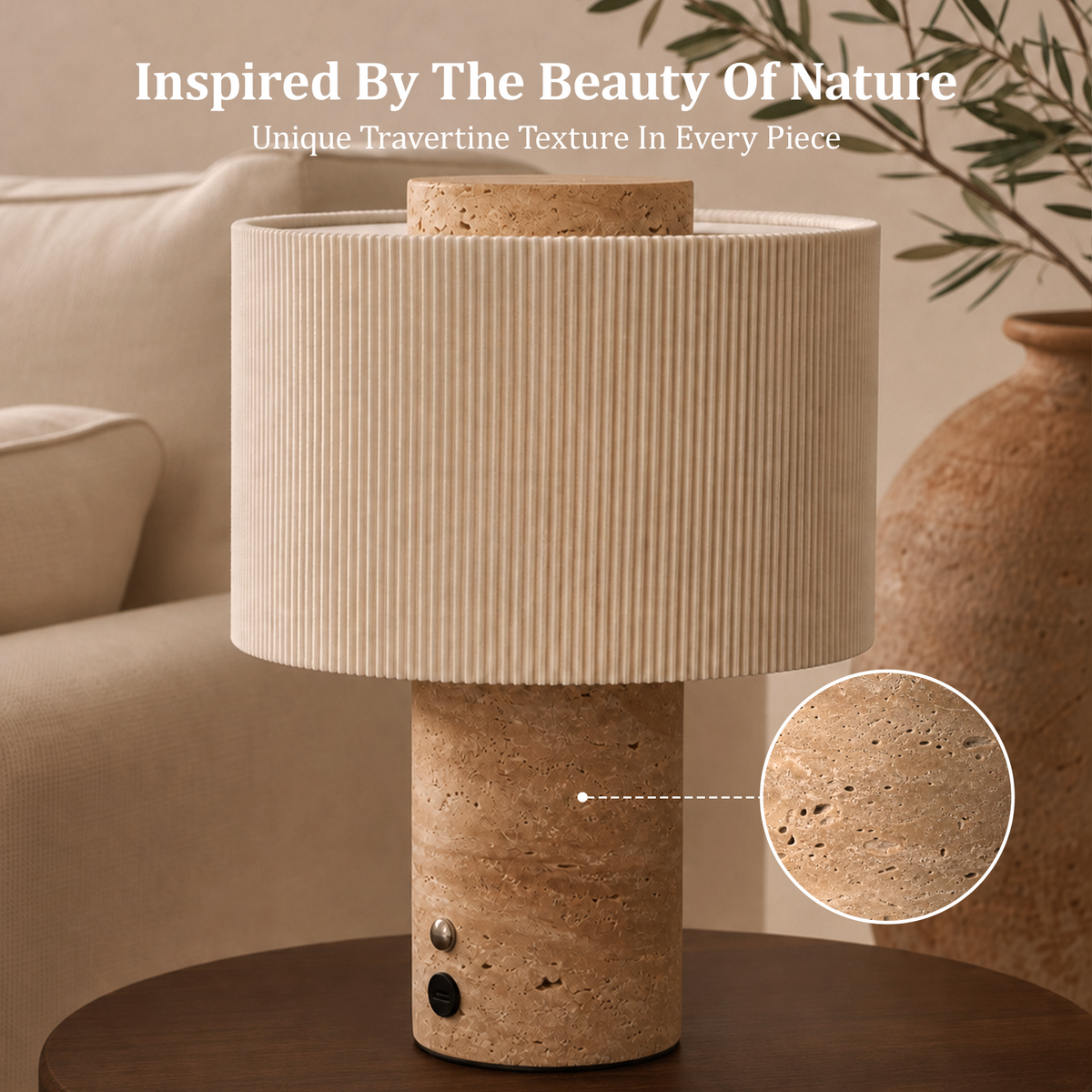 Aura Cordless Marble Table Lamp