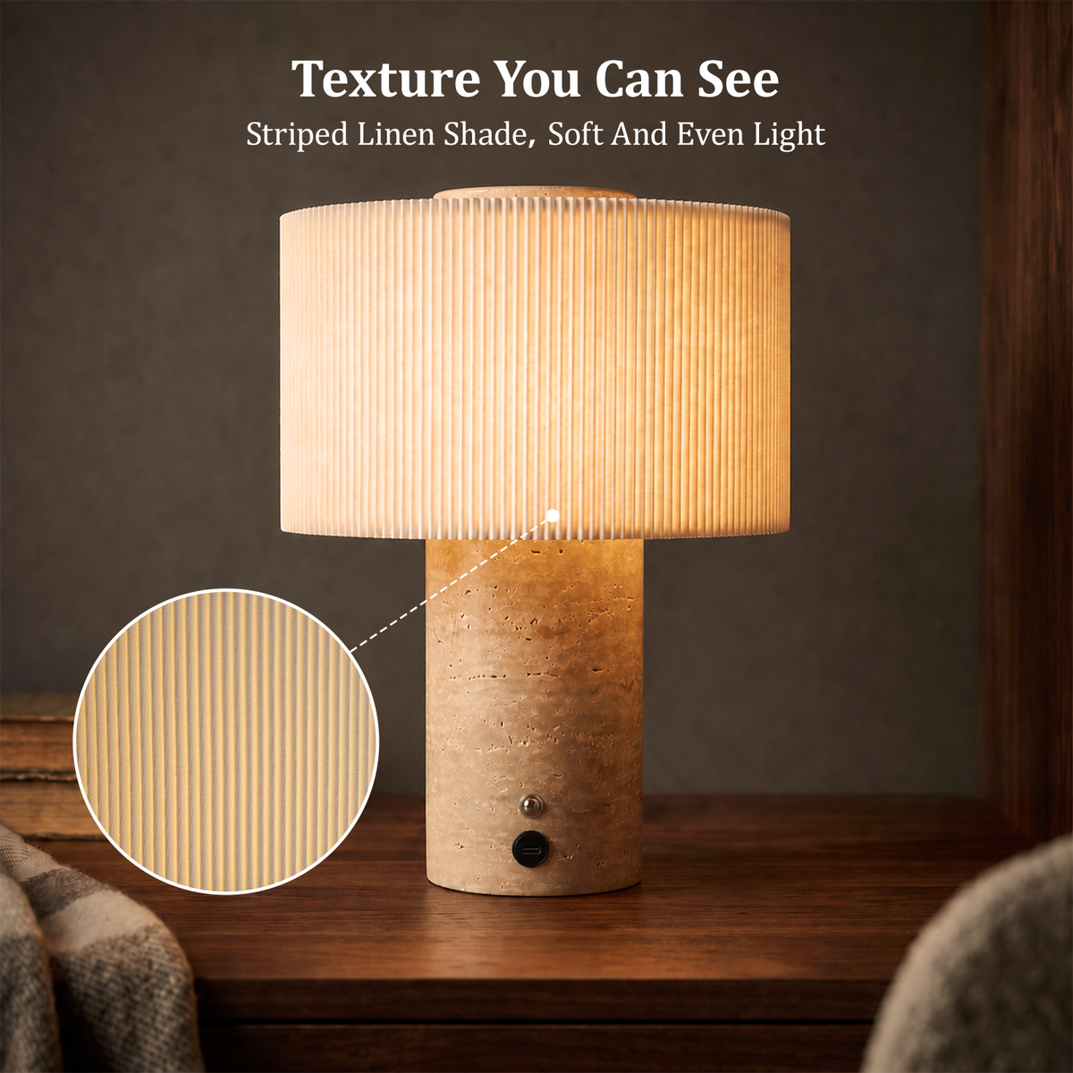 Aura Cordless Marble Table Lamp