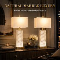 The Calista Natural Marble Table Lamp