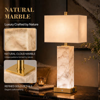 The Calista Natural Marble Table Lamp