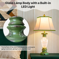 The Marguerite Vintage Carved Table Lamp Set