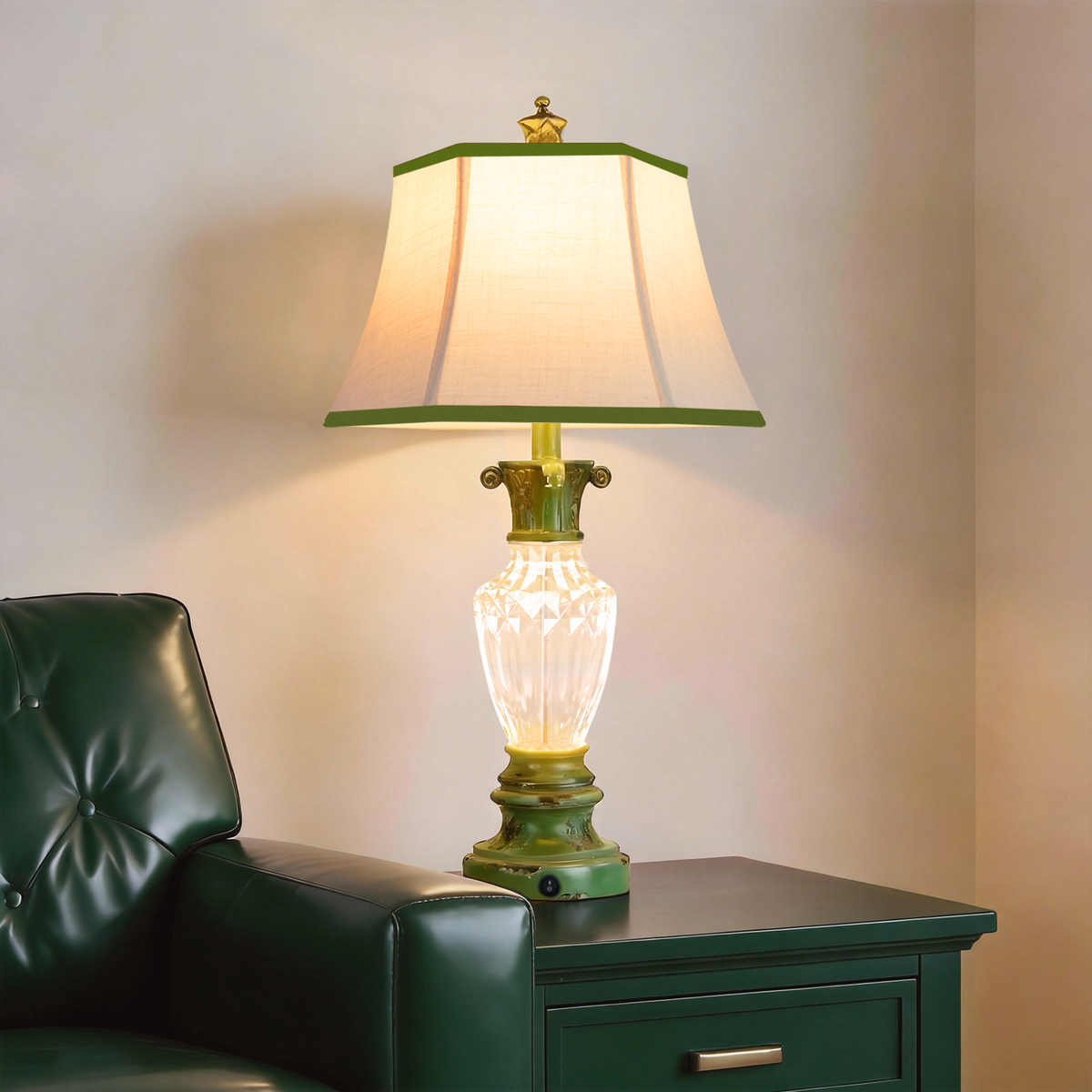 The Marguerite Vintage Carved Table Lamp Set