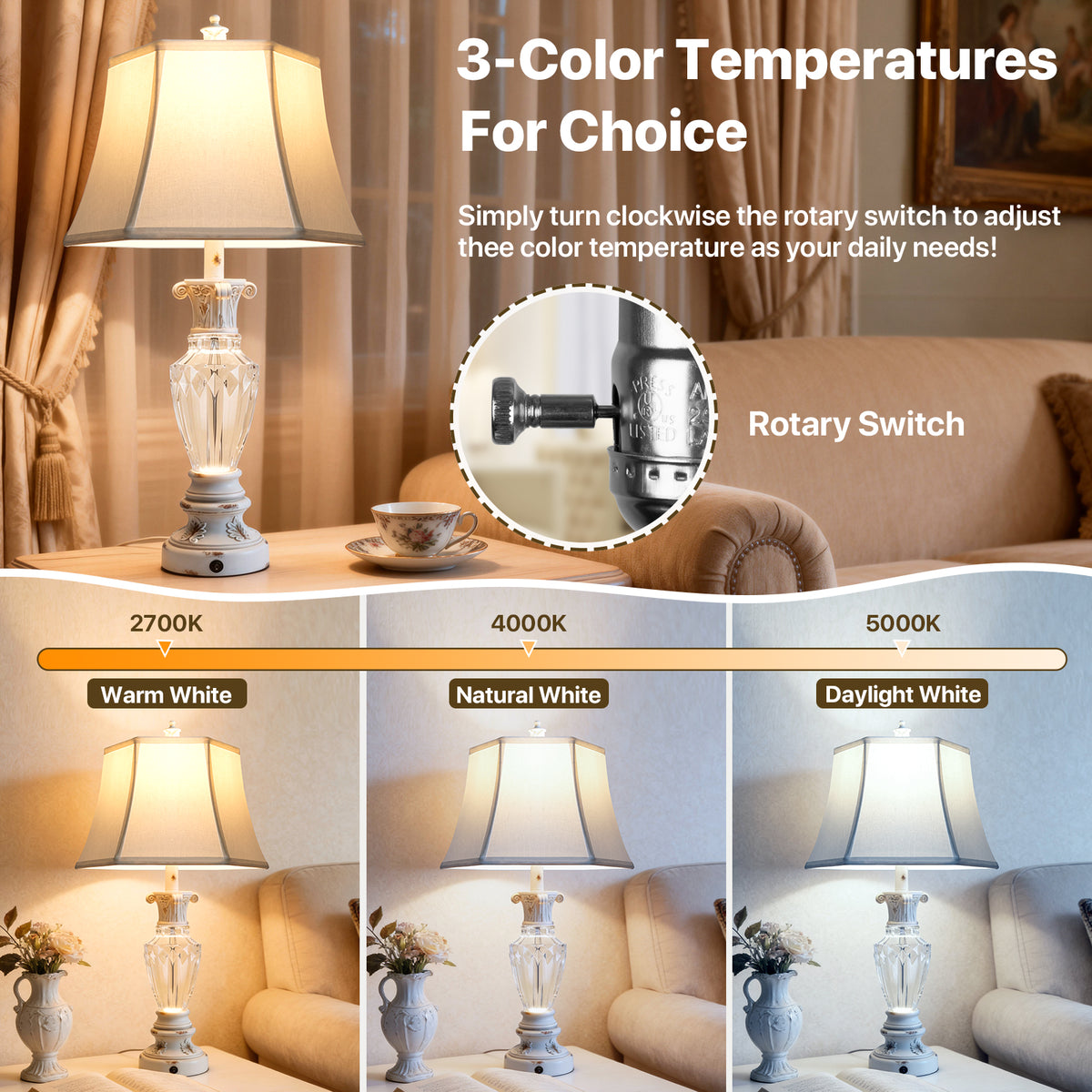 The Marguerite Vintage Carved Table Lamp Set