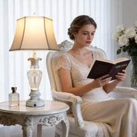 The Marguerite Vintage Carved Table Lamp Set