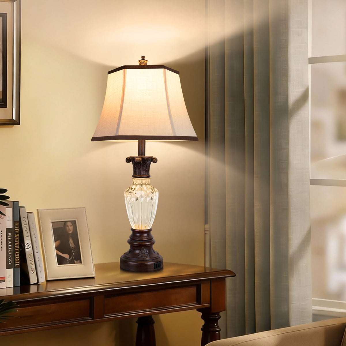 The Marguerite Vintage Carved Table Lamp Set