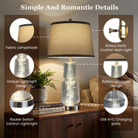 The Verity Glass Fairy Light Table Lamp Set