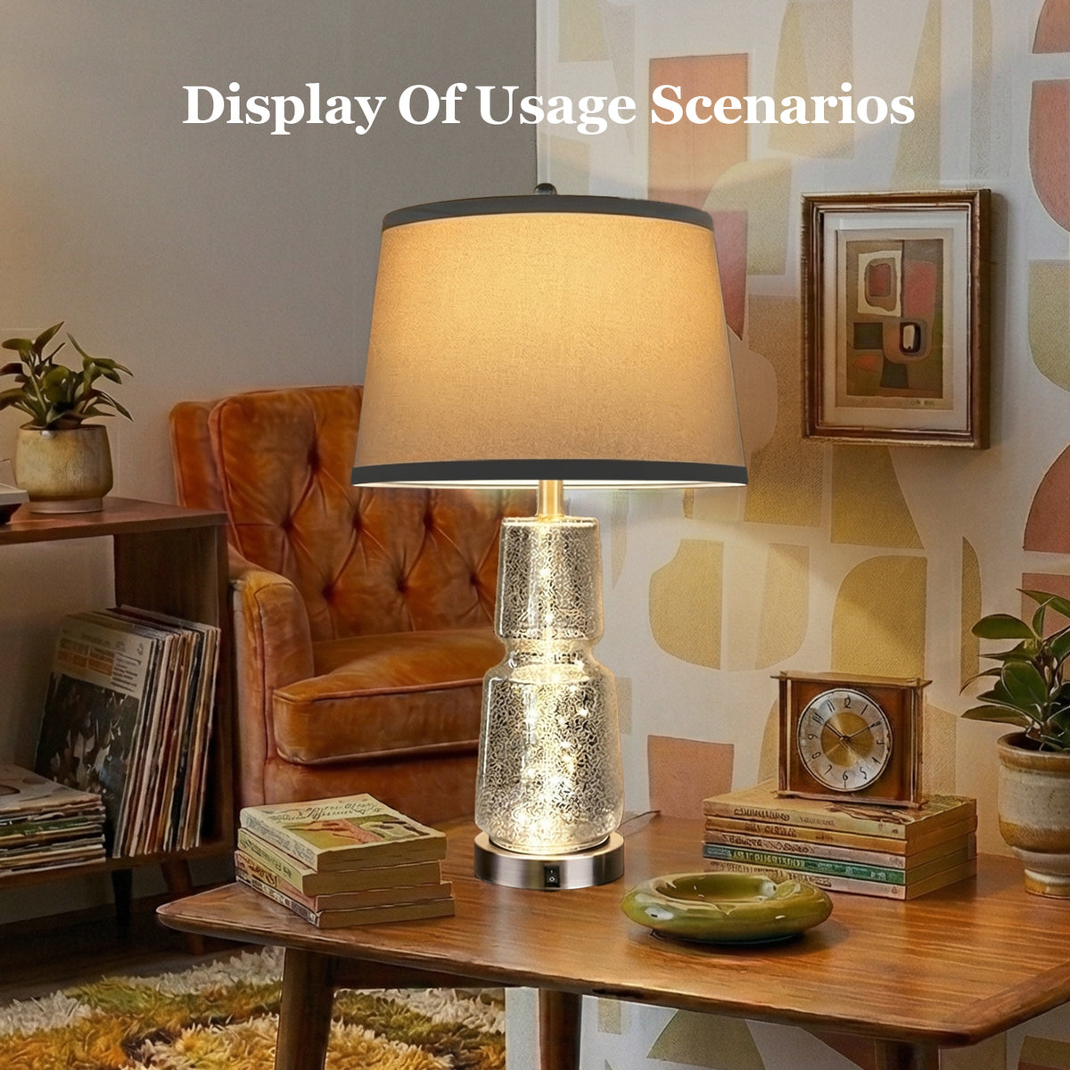 The Verity Glass Fairy Light Table Lamp Set