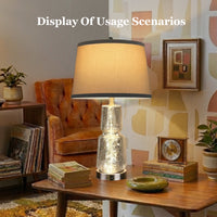 The Verity Glass Fairy Light Table Lamp Set