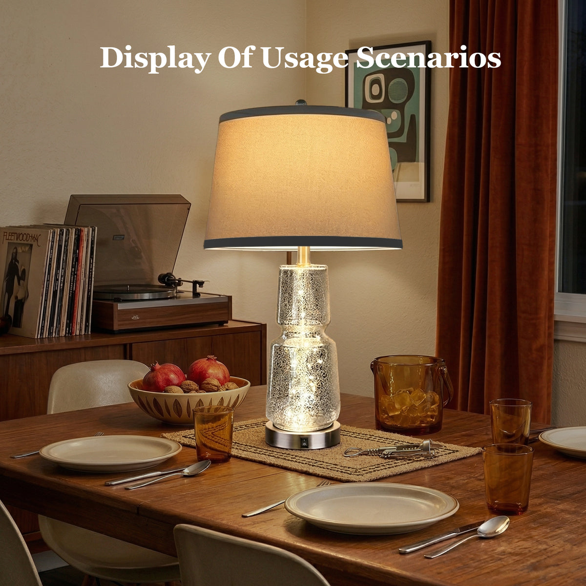 The Verity Glass Fairy Light Table Lamp Set