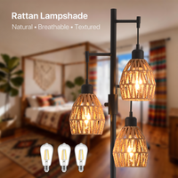 Boho Rattan Shade Floor Lamp